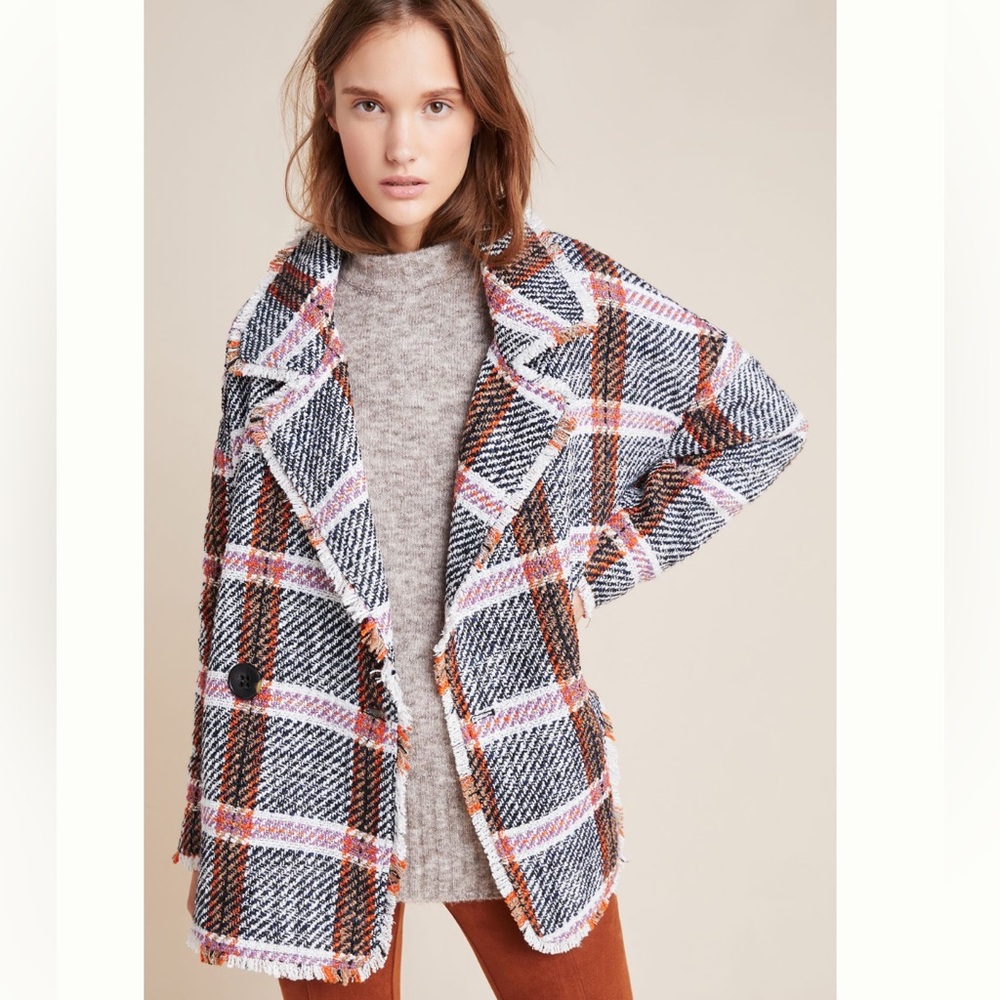 ANTHROPOLOGIE - NWT Eva Franco Carrie Double Breasted Tweed Coat